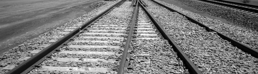 Black and white rail tracks
